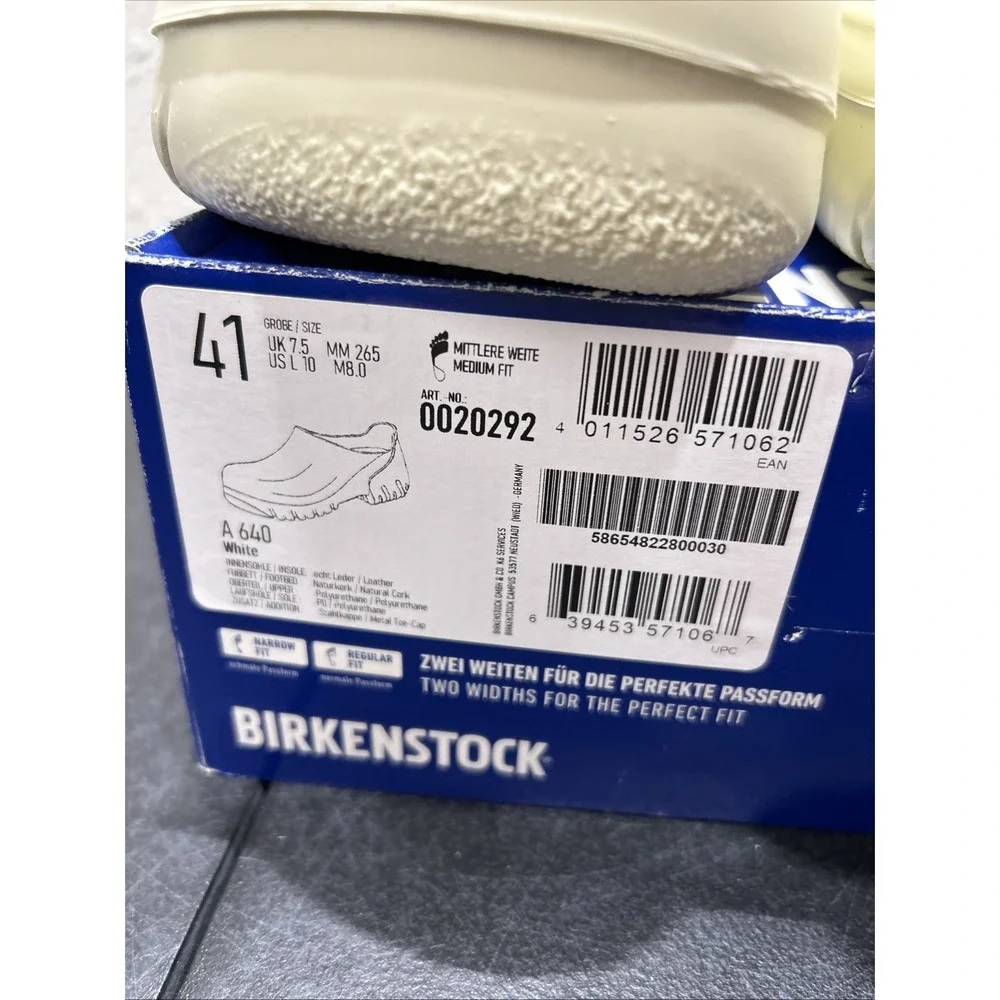 Birkenstock A 640 Polyurethane White EU 41 US M8 L10 Mens